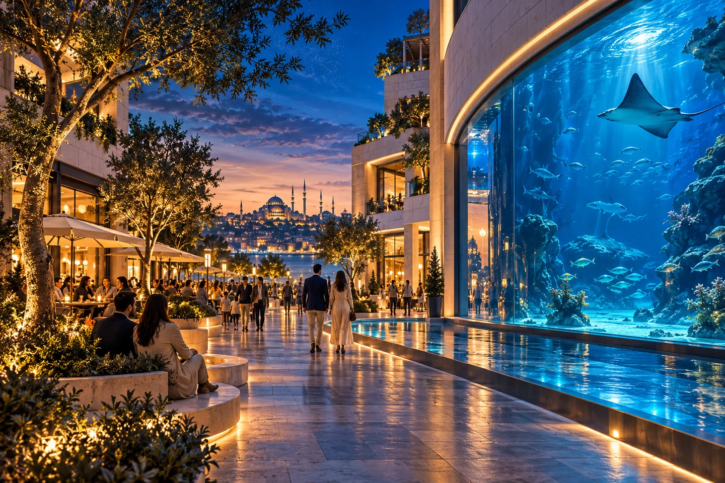 Modern İstanbul kent ortamının temsili çizimi